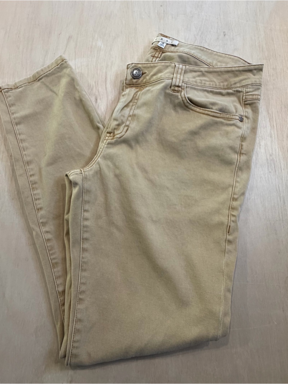 Cabi Tan Khaki Straight Leg Pants Size 12